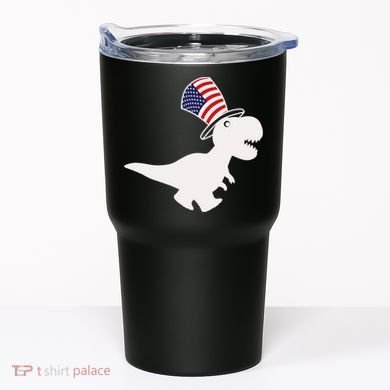 American T-Rex Dinosaur USA Flag Tumbler