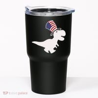 American T-Rex Dinosaur USA Flag Tumbler thumb 0