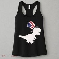 American T-Rex Dinosaur USA Flag Women's Tank Top thumb 3