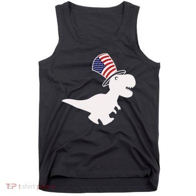 American T-Rex Dinosaur USA Flag Tank Top