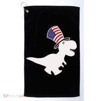 American T-Rex Dinosaur USA Flag Golf Towel thumb 0
