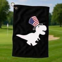 American T-Rex Dinosaur USA Flag Golf Towel thumb 1