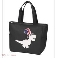 American T-Rex Dinosaur USA Flag Tote Bag thumb 3