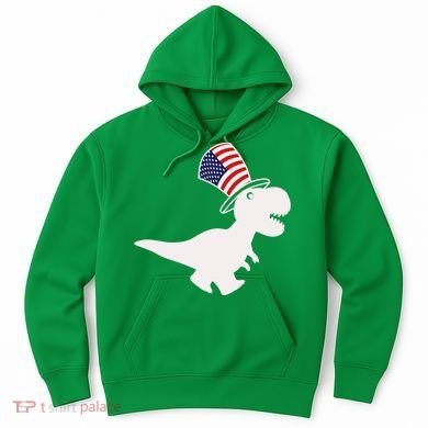 American T-Rex Dinosaur USA Flag Hoodie