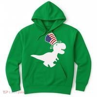 American T-Rex Dinosaur USA Flag Hoodie thumb 0
