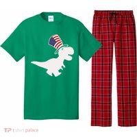 American T-Rex Dinosaur USA Flag Pajama Set thumb 0