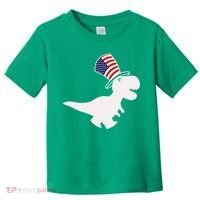American T-Rex Dinosaur USA Flag Toddler T-Shirt thumb 0