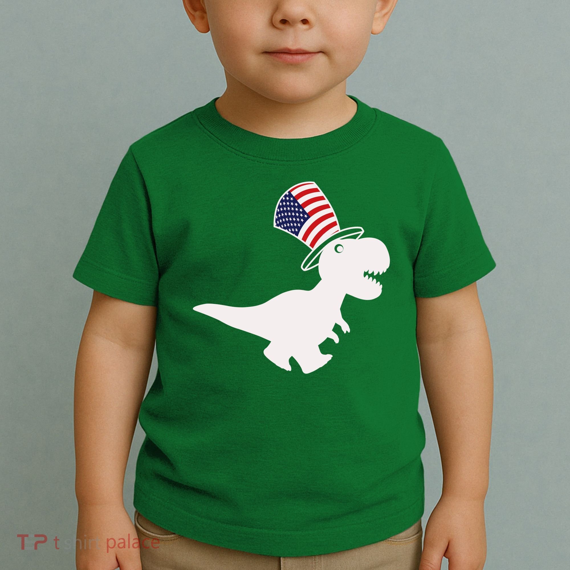 American T-Rex Dinosaur USA Flag Toddler T-Shirt