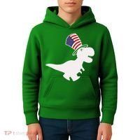 American T-Rex Dinosaur USA Flag Kids Hoodie thumb 4