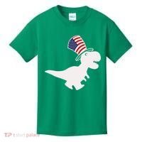 American T-Rex Dinosaur USA Flag Kids T-Shirt thumb 0