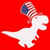 American T-Rex Dinosaur USA Flag Santa Hat thumb 1