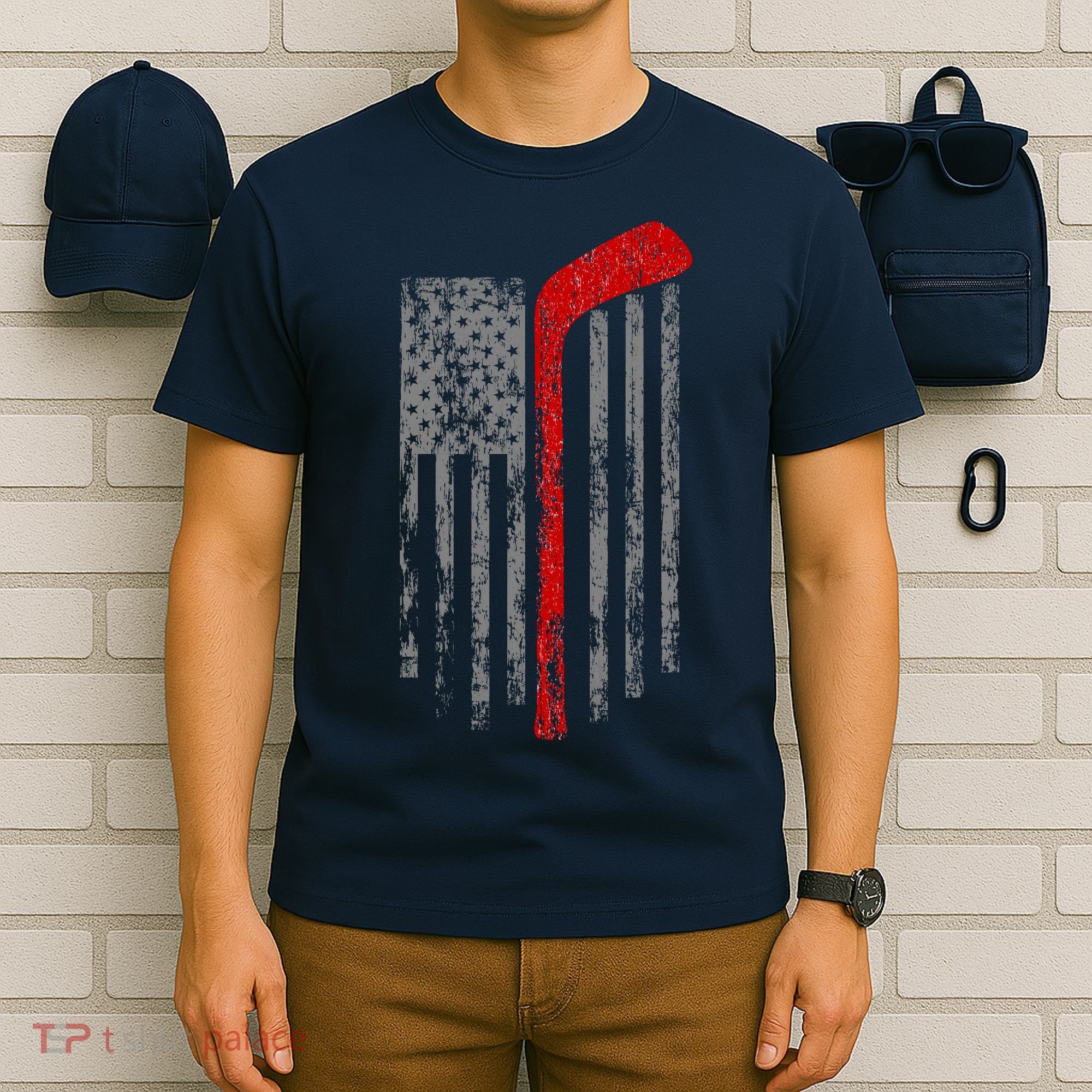 American Team Hockey USA Flag T-Shirt