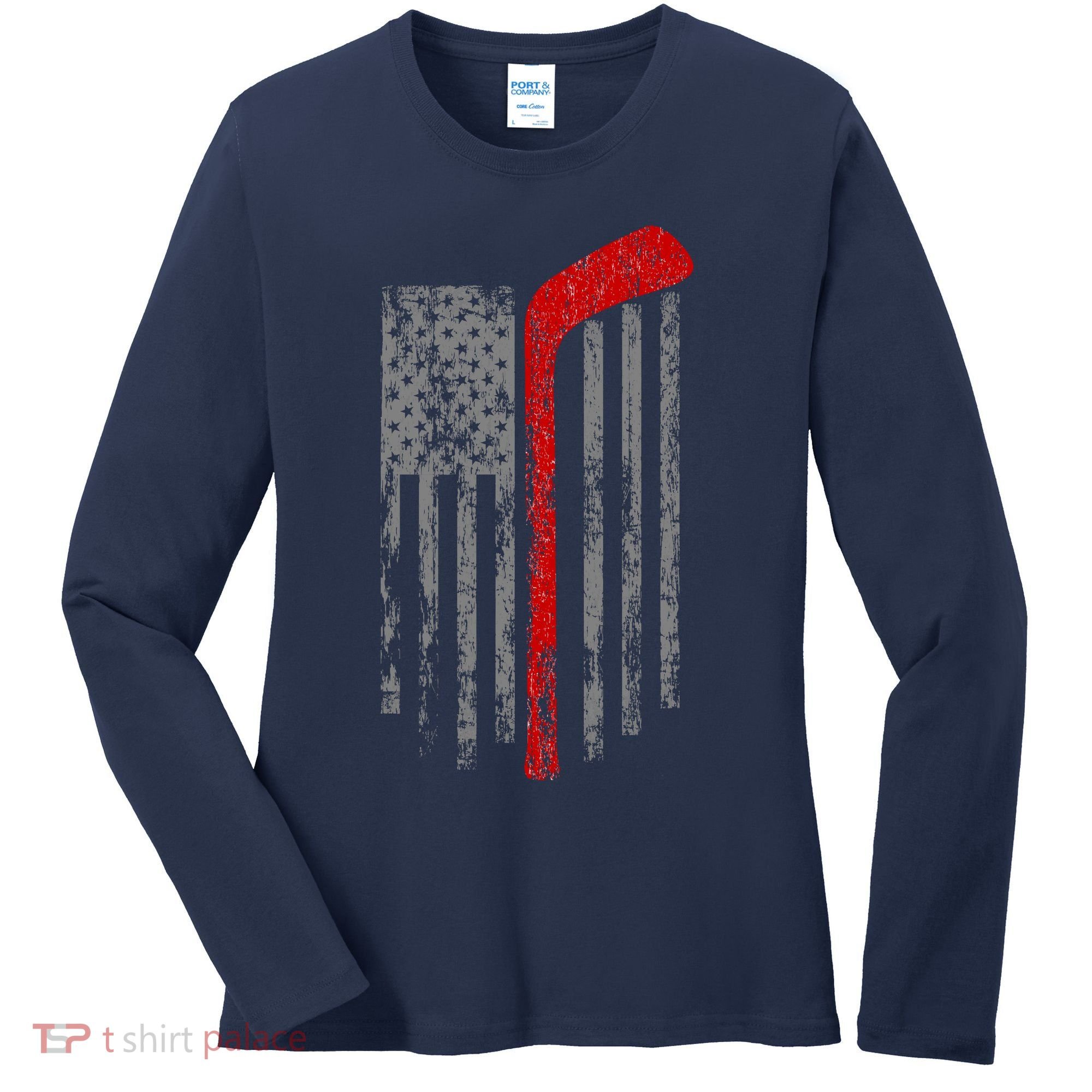 American Team Hockey USA Flag Women's Long Sleeve Shirt