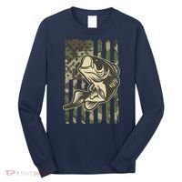 American US Camouflage Flag Bass Fishing Long Sleeve Shirt thumb 0