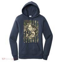 American US Camouflage Flag Bass Fishing Women's Hoodie thumb 0