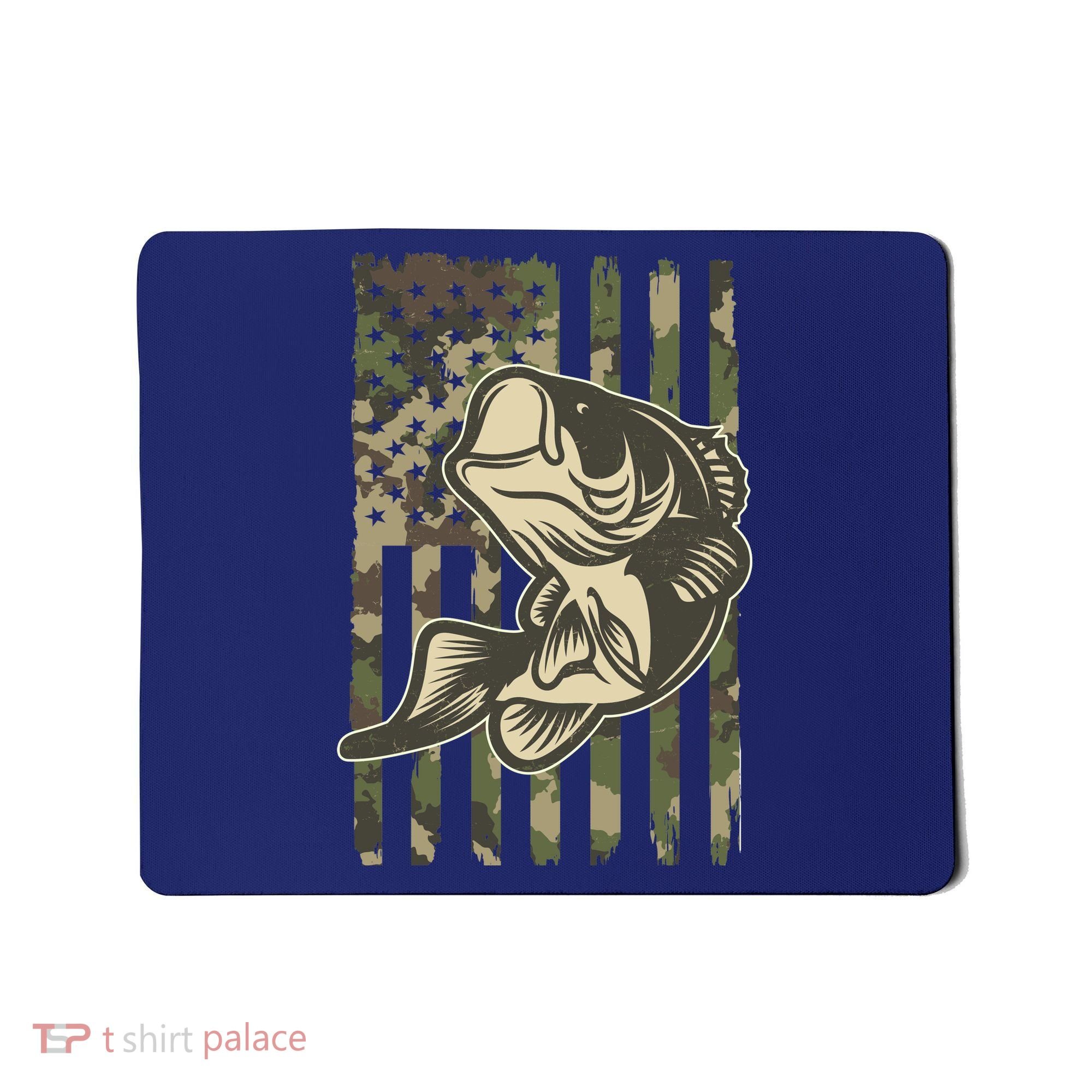 American US Camouflage Flag Bass Fishing Mousepad