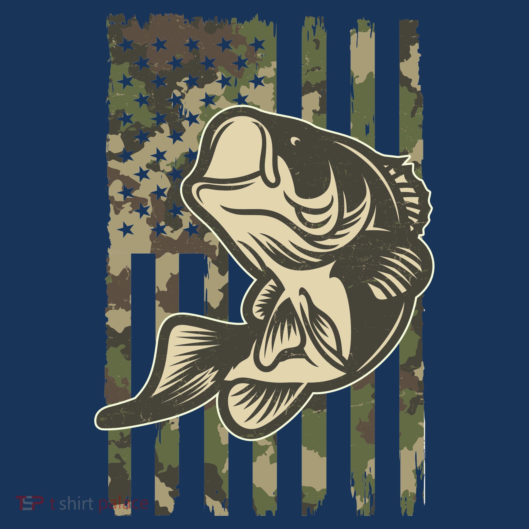 American US Camouflage Flag Bass Fishing Women's Tank Top