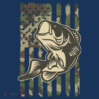 American US Camouflage Flag Bass Fishing Baby Bodysuit thumb 2