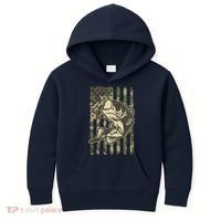 American US Camouflage Flag Bass Fishing Kids Hoodie thumb 0