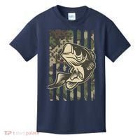 American US Camouflage Flag Bass Fishing Kids T-Shirt thumb 0