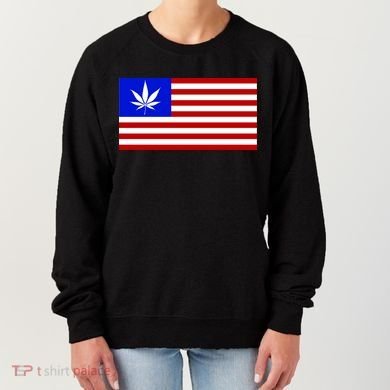 American USA Weed Flag Women's Sweatshirt