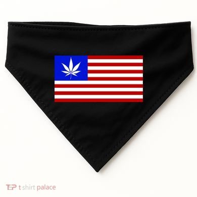 American USA Weed Flag USA-Made Doggie Bandana