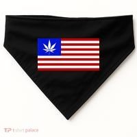 American USA Weed Flag USA-Made Doggie Bandana thumb 0