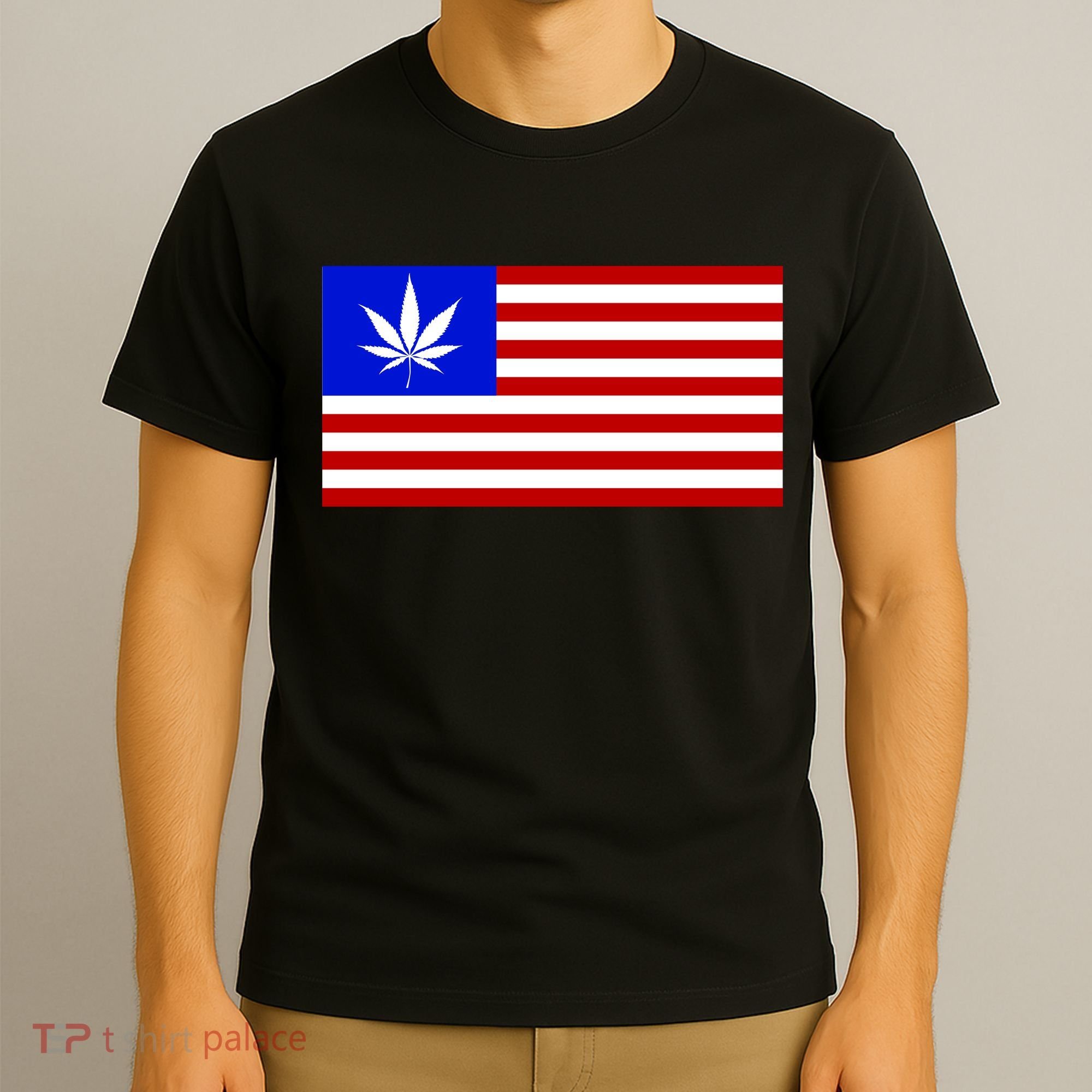 American USA Weed Flag T-Shirt