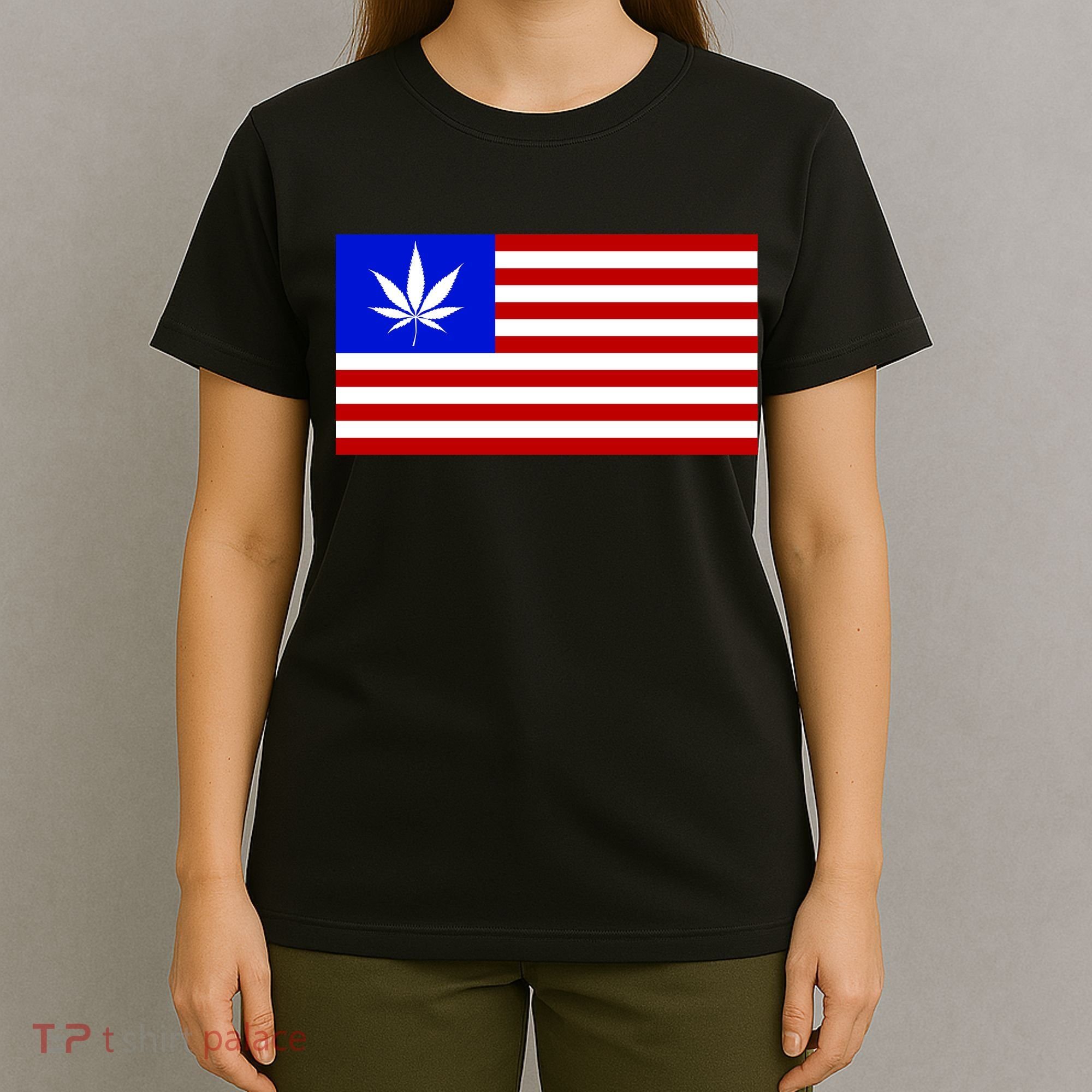 American USA Weed Flag T-Shirt