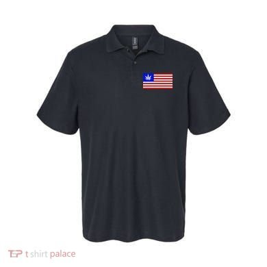 American USA Weed Flag Polo