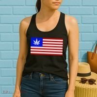 American USA Weed Flag Women's Tank Top thumb 2
