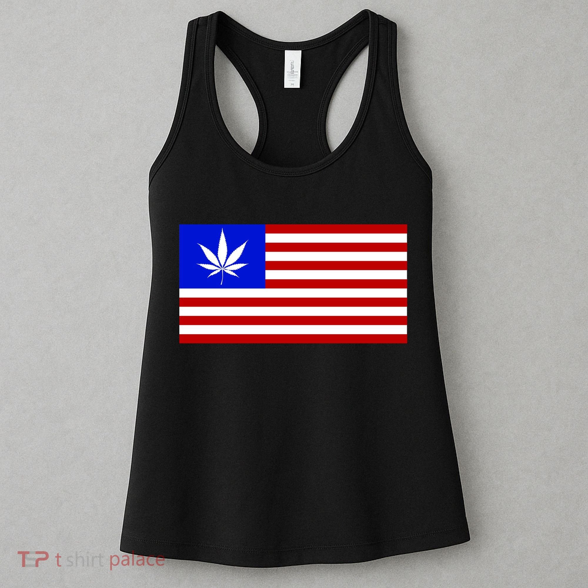 American USA Weed Flag Women's Tank Top