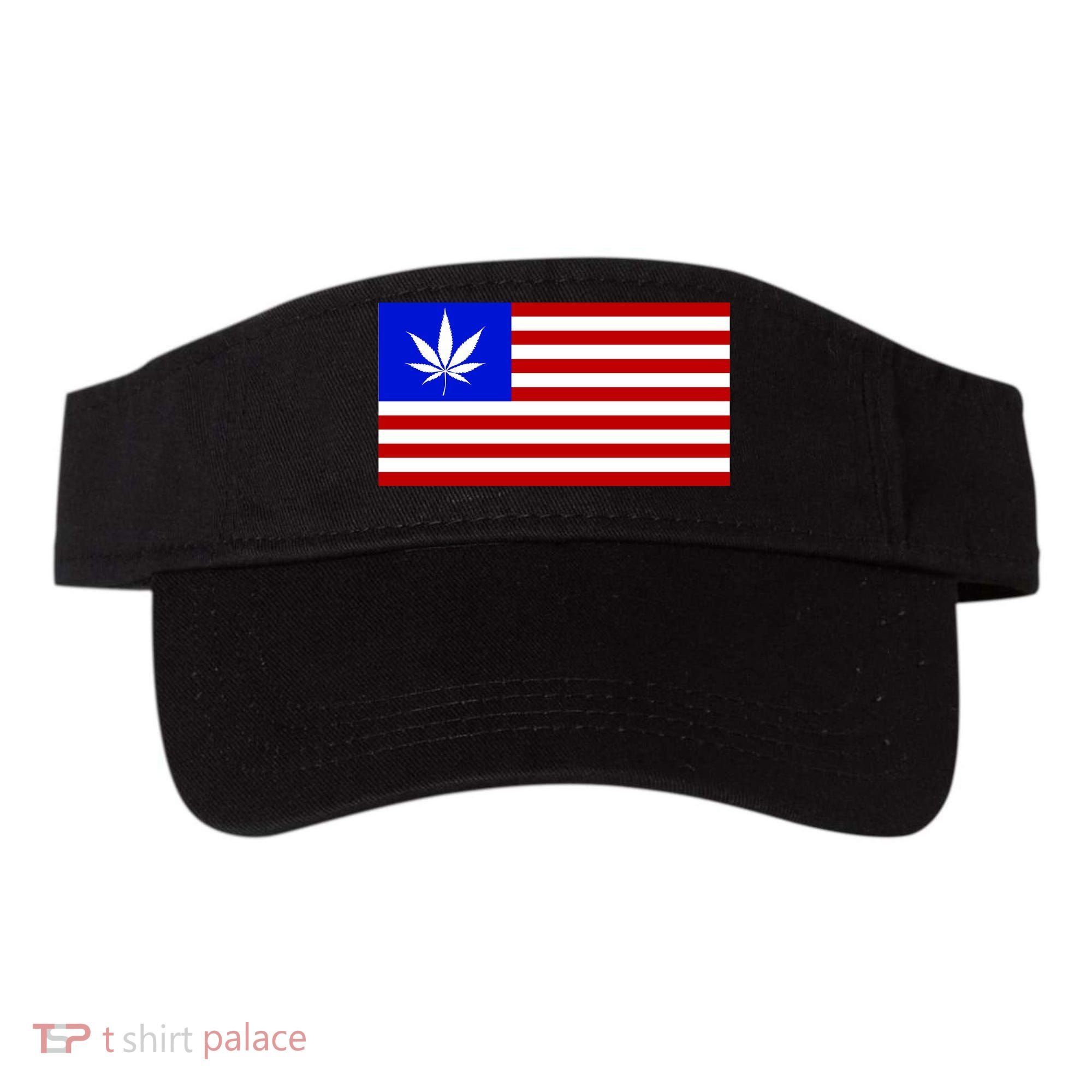 American USA Weed Flag Visor