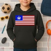 American USA Weed Flag Kids Hoodie thumb 2