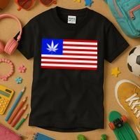 American USA Weed Flag Kids T-Shirt thumb 3