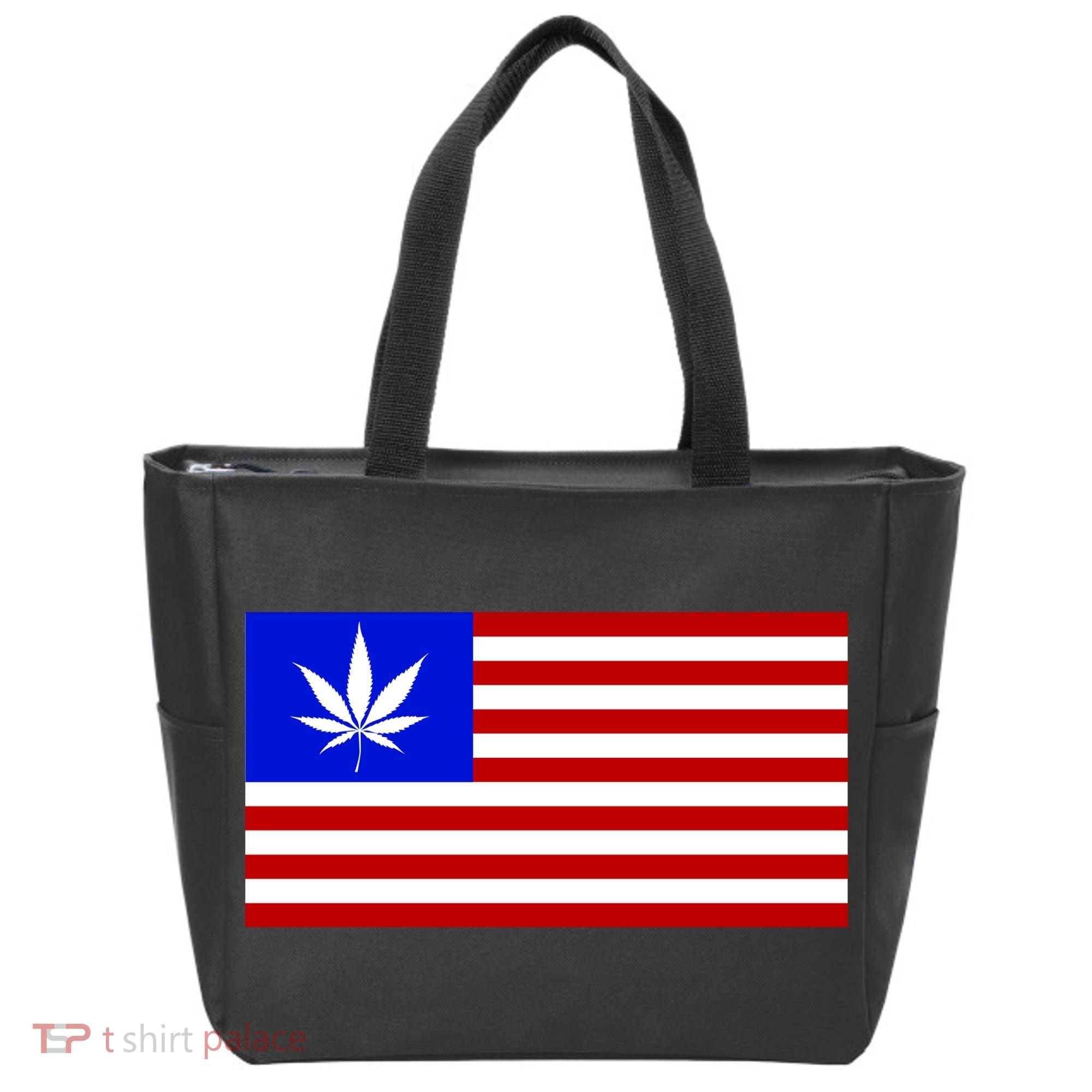 American USA Weed Flag Tote Bag