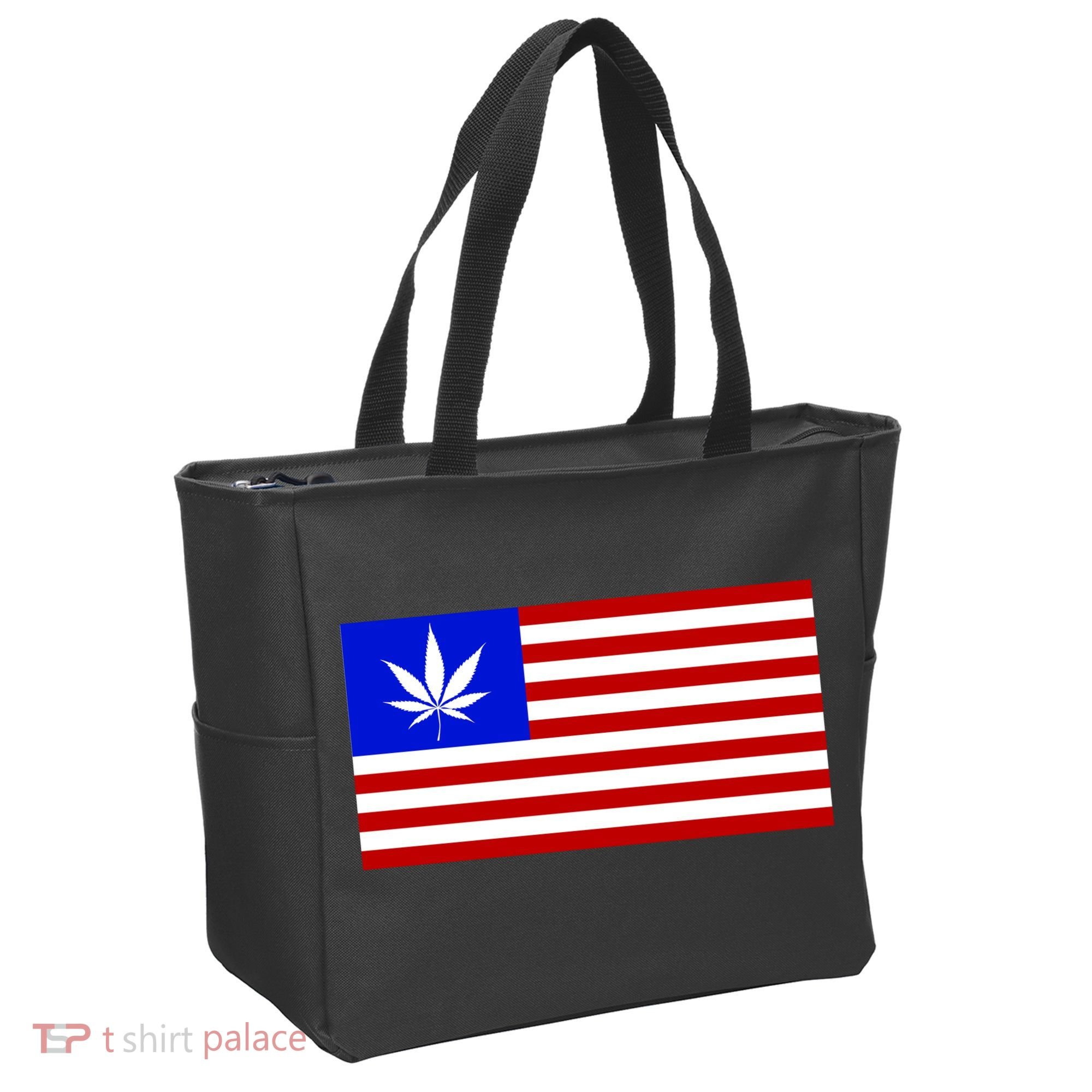 American USA Weed Flag Tote Bag