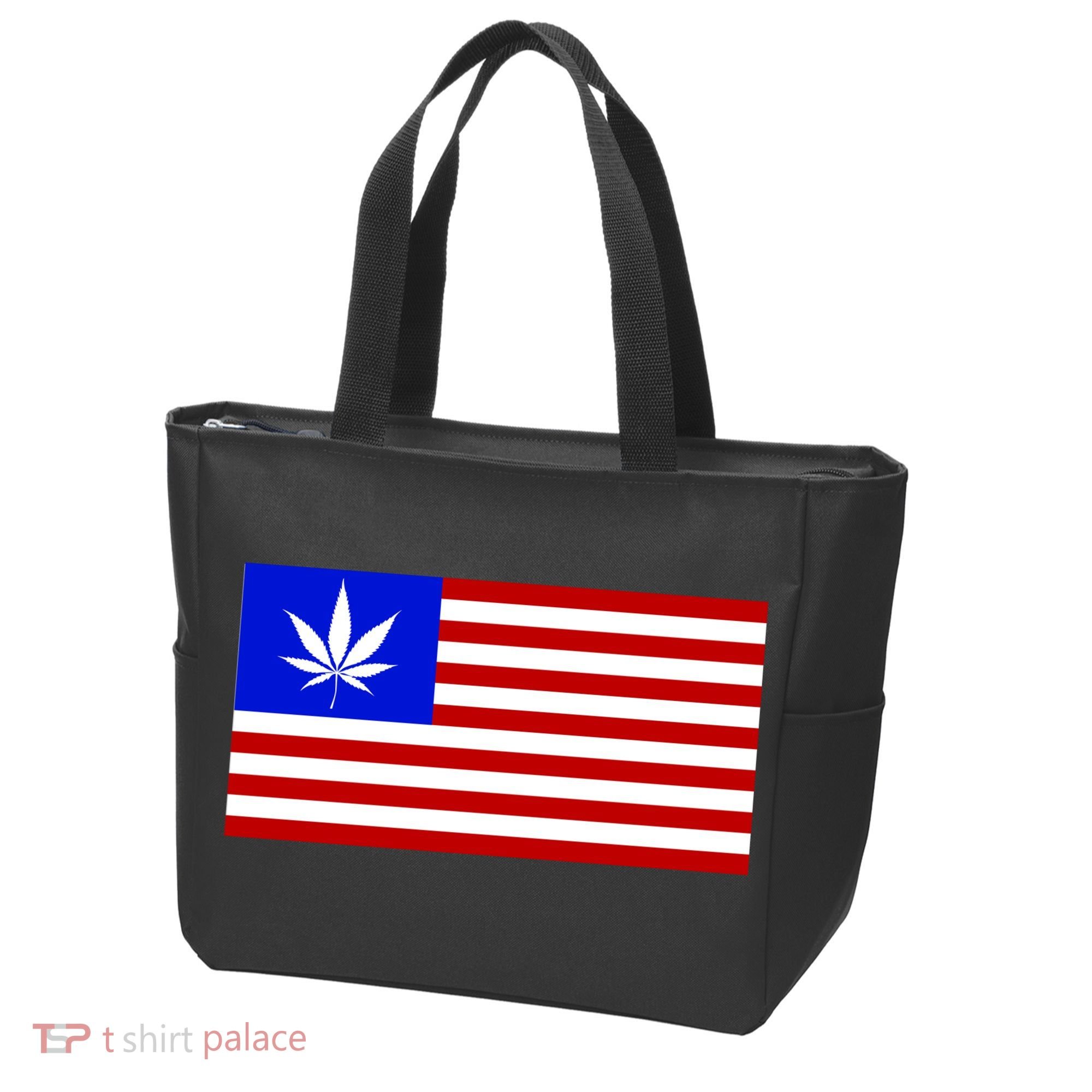 American USA Weed Flag Tote Bag