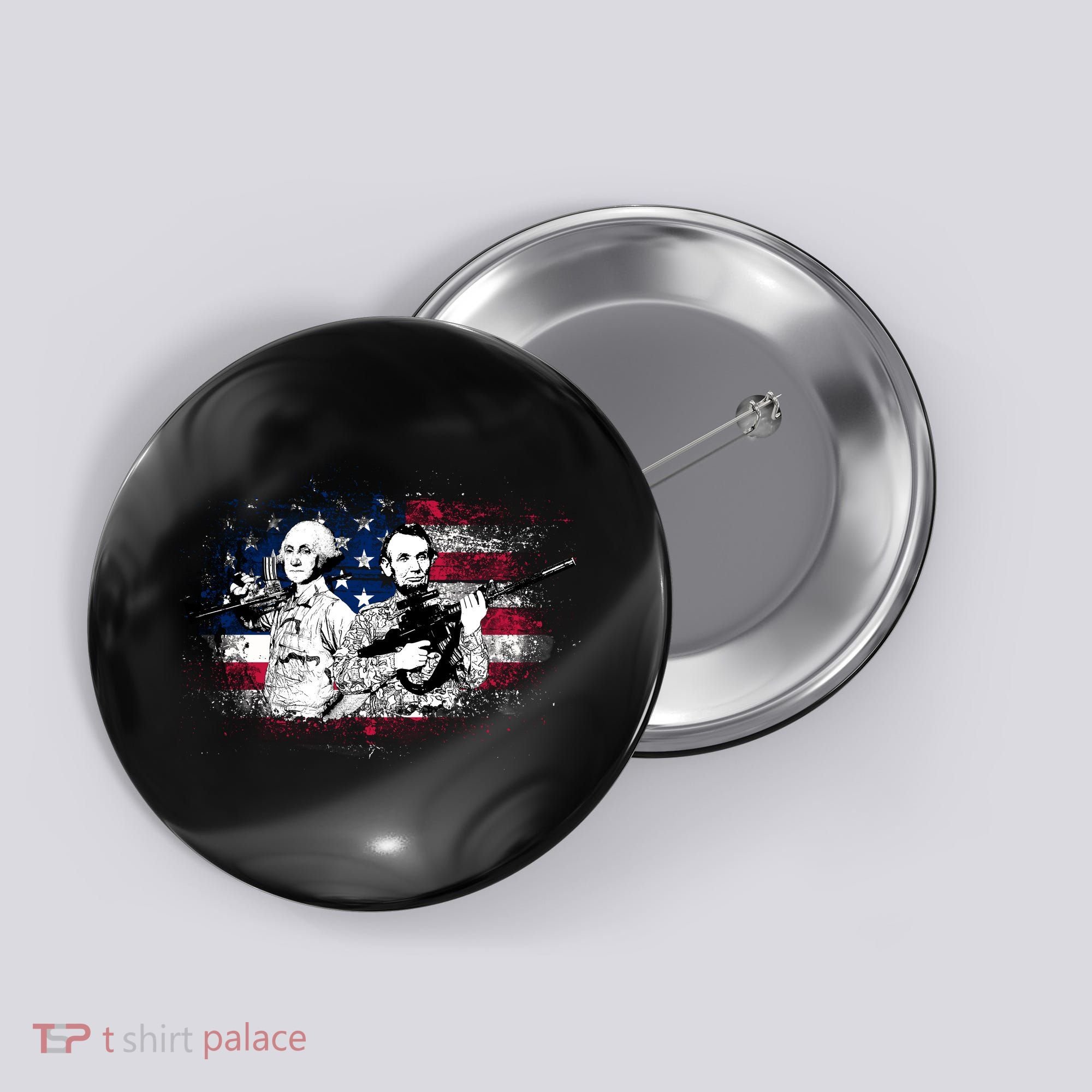 American Washington Lincoln Soldiers Button
