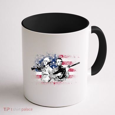 American Washington Lincoln Soldiers Coffee Mug back