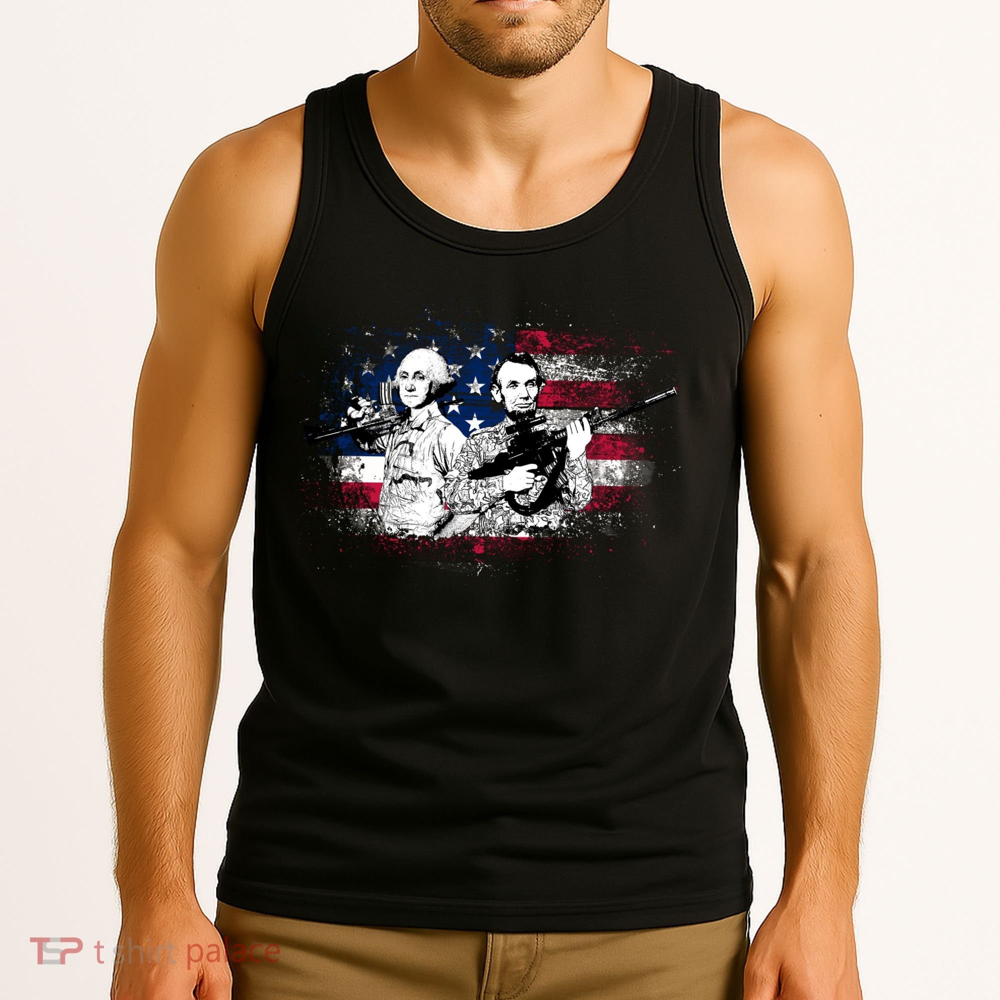 American Washington Lincoln Soldiers Tank Top