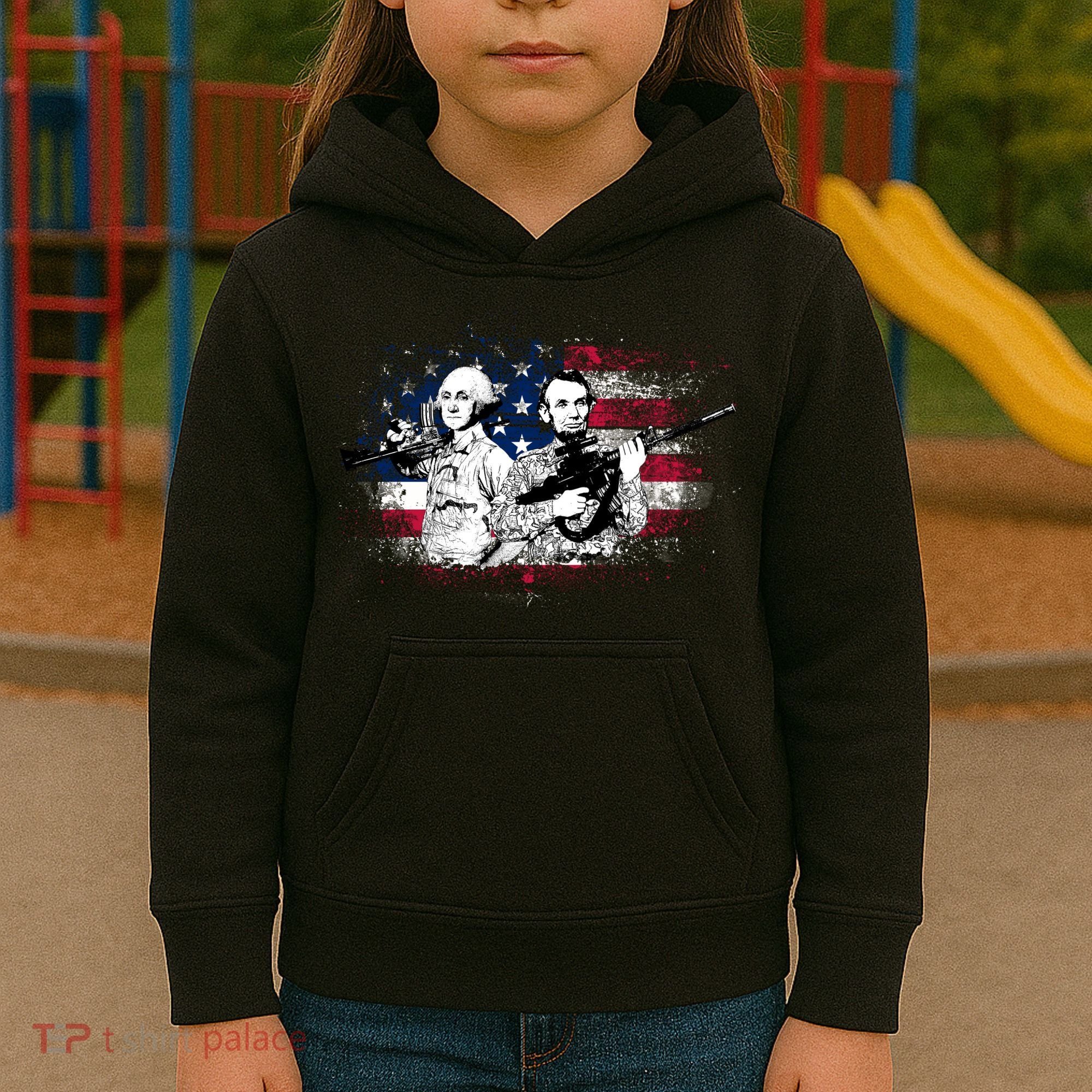 American Washington Lincoln Soldiers Kids Hoodie