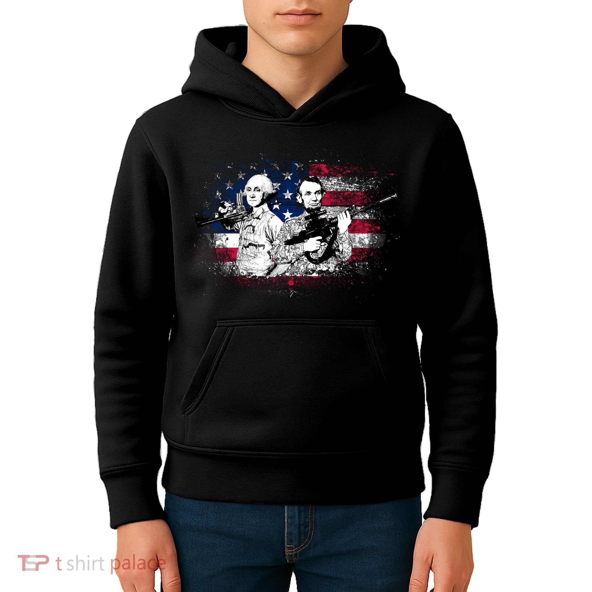 American Washington Lincoln Soldiers Kids Hoodie
