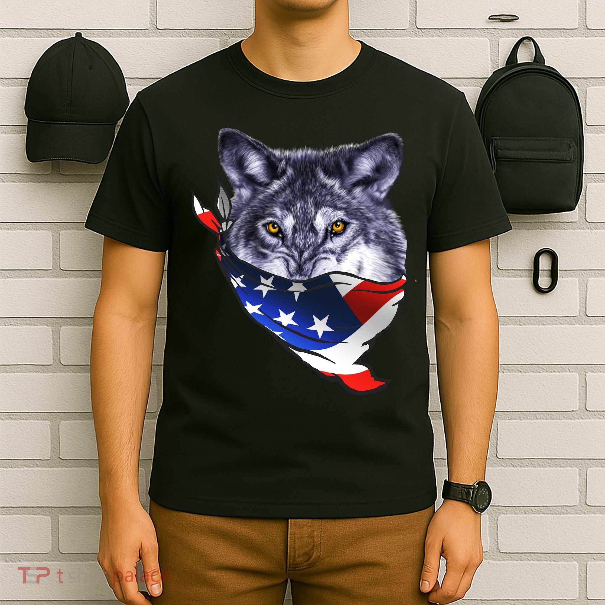 American Wolf USA Bandanna T-Shirt