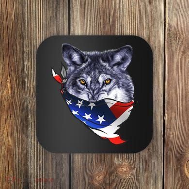 American Wolf USA Bandanna Coaster