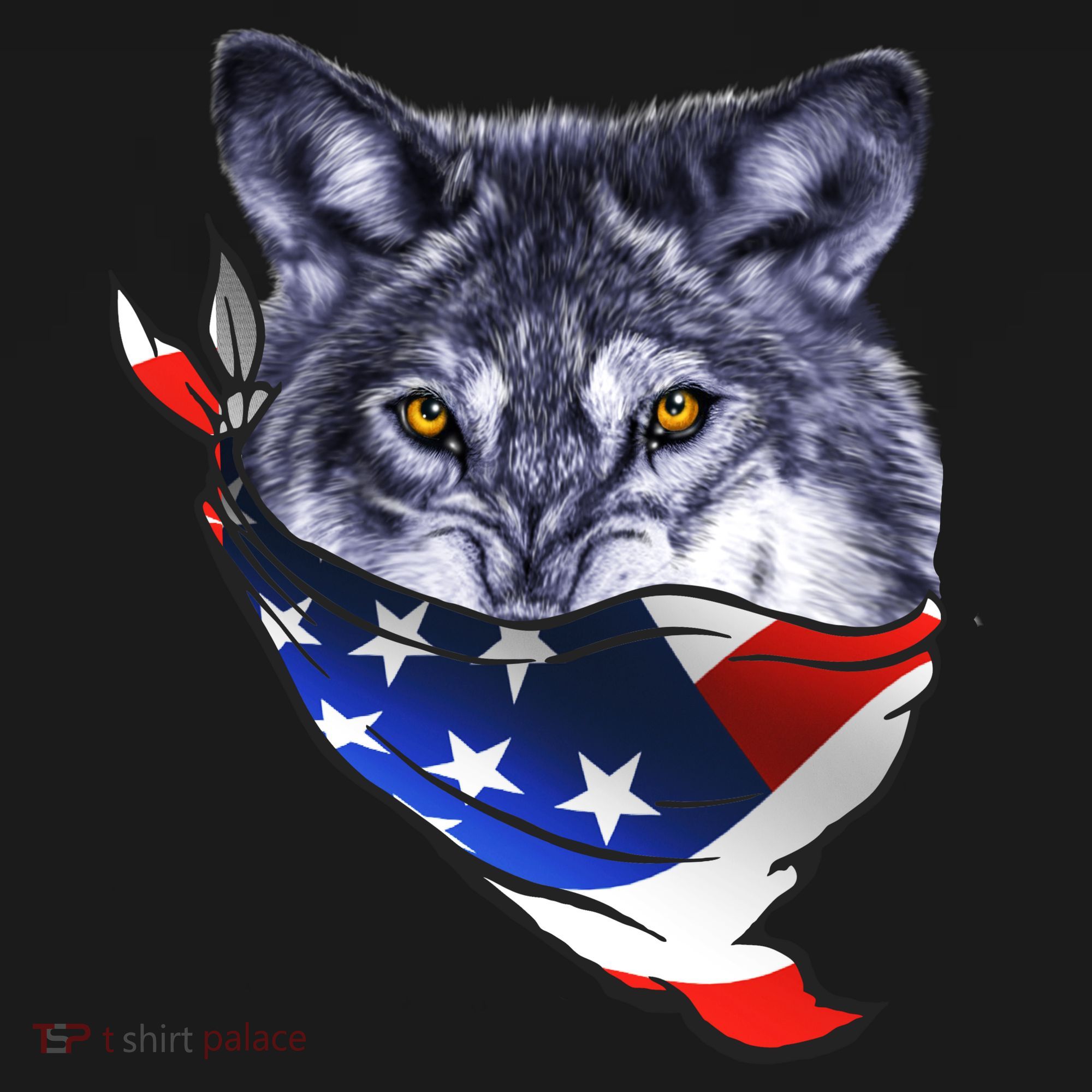 American Wolf USA Bandanna Women's Hoodie