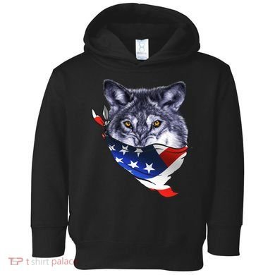 American Wolf USA Bandanna Toddler Hoodie