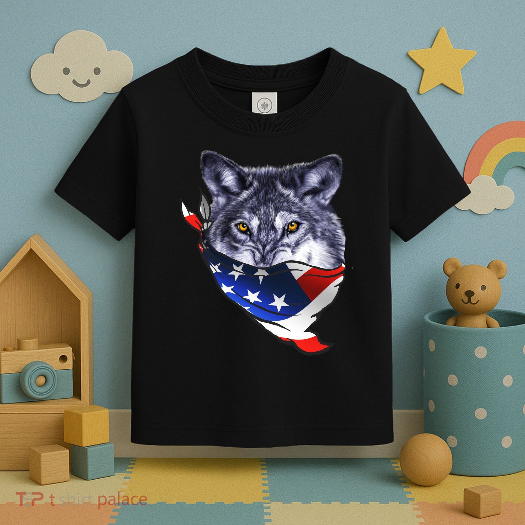 American Wolf USA Bandanna Toddler T-Shirt