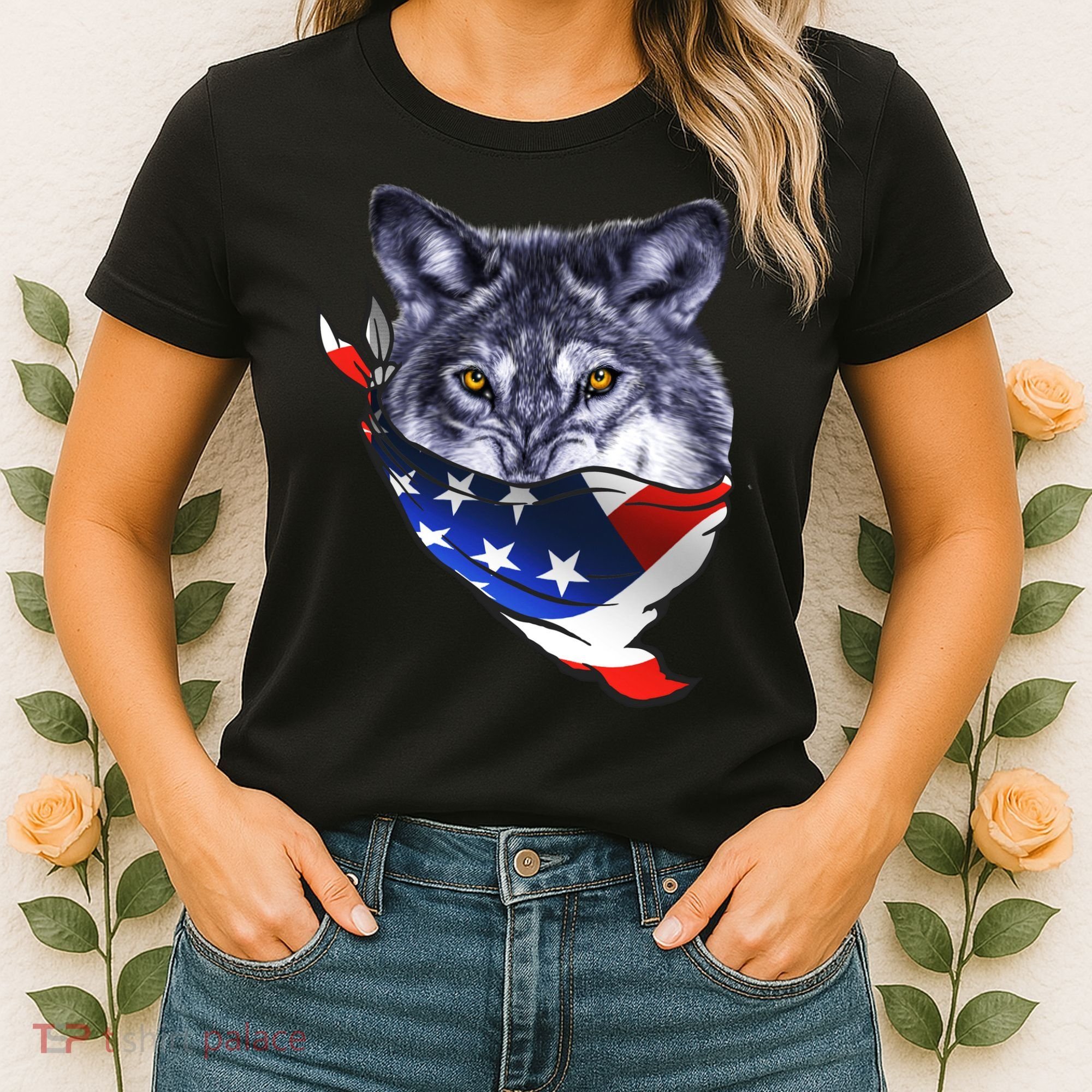 American Wolf USA Bandanna Women's T-Shirt