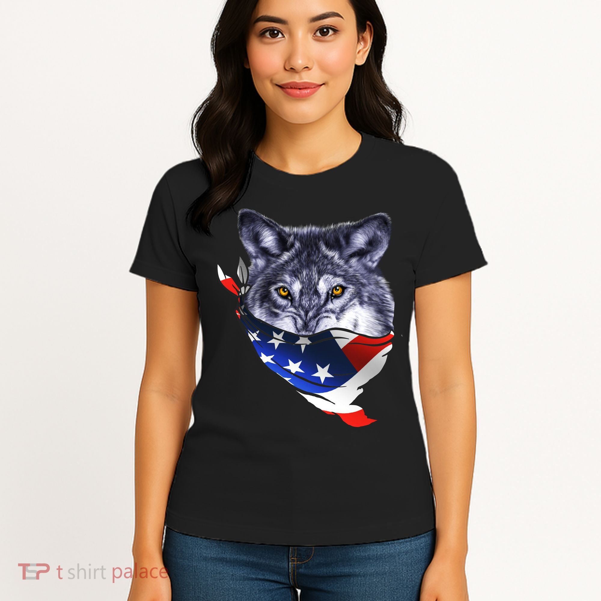 American Wolf USA Bandanna Women's T-Shirt